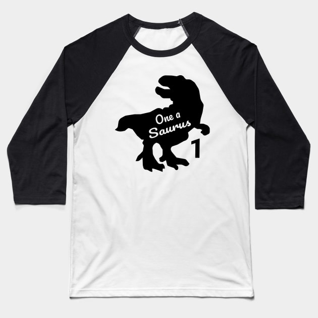 Dinosaur One Birthday Baseball T-Shirt by Aisiiyan